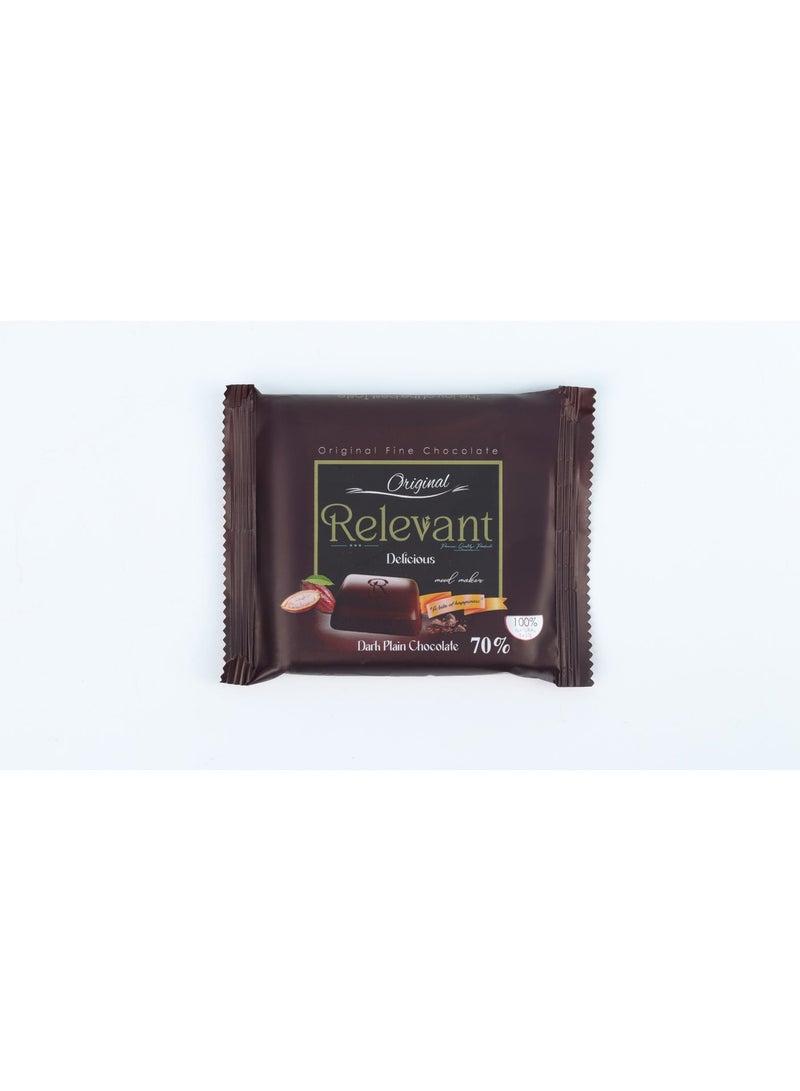 Relevant Delicious Plain Dark Chocolate 70g - pack of 6 - Image 2